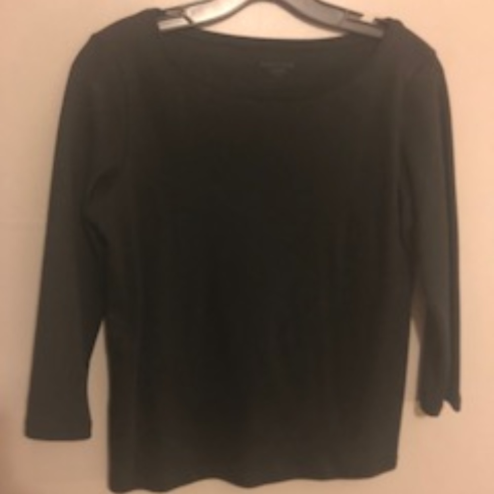 Eileen Fisher Black Boat Neck Top